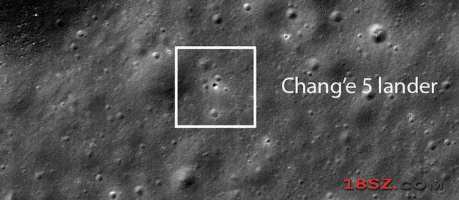 NASA月球飞行器拍到嫦娥五号月面着陆照