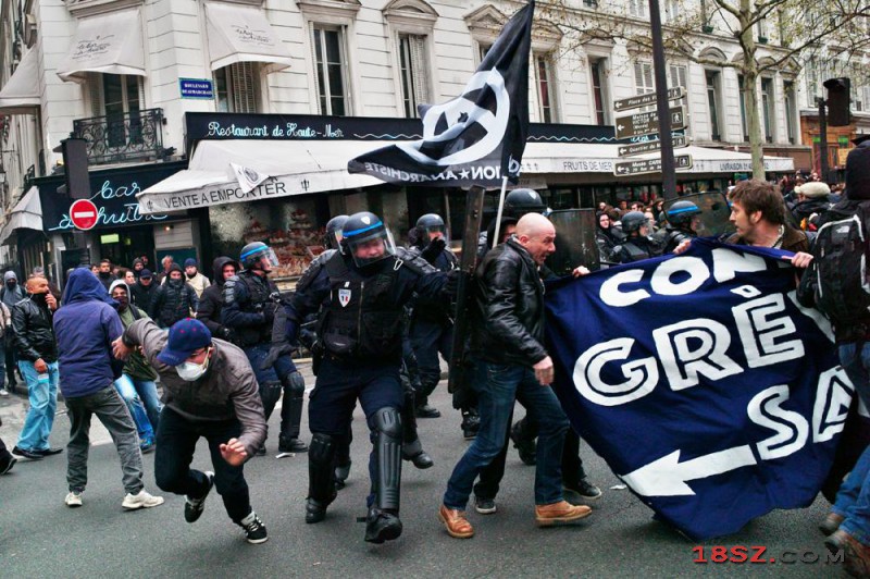 欧洲劳动节 德英法等国民众示威爆警民冲突
