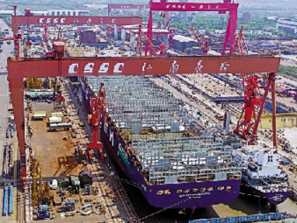 中国船企2021年接单量超韩国居全球第一 占比50%