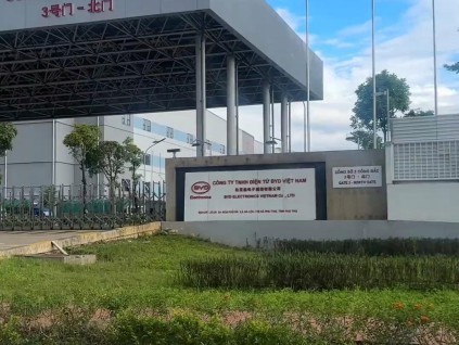 越南车企与比亚迪合作建设上亿美元电动车电池工厂